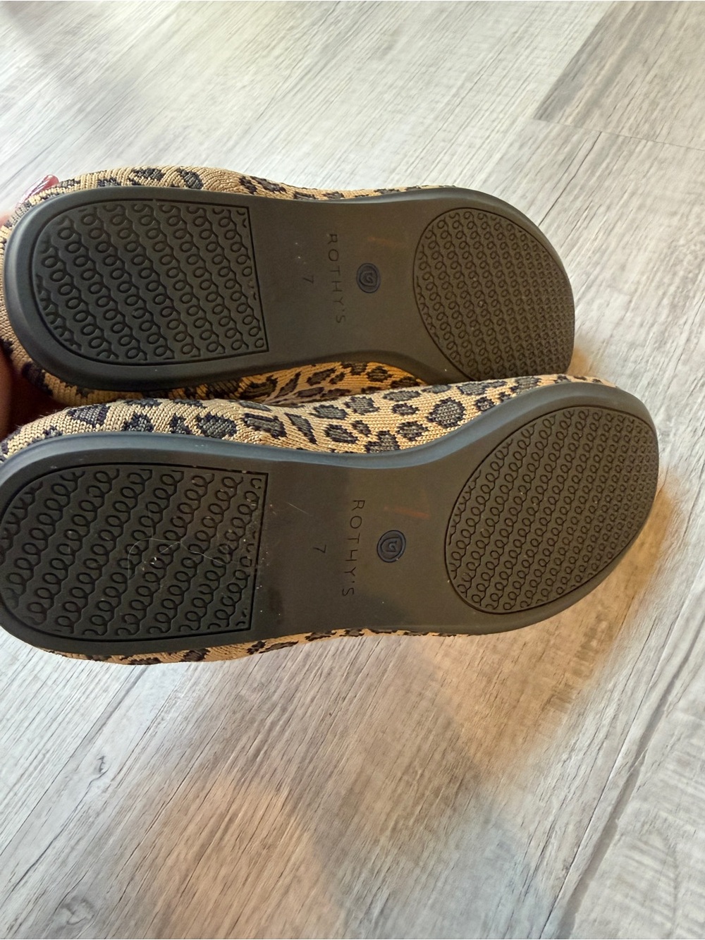 Rothy's Leopard Print Slip-On Flats in Tan and Black - Picture 4 of 5